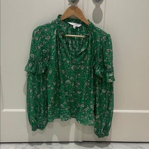 INTERMIX Emerald Floral Blouse